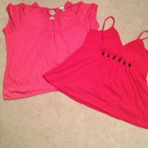 2 tops red and pink