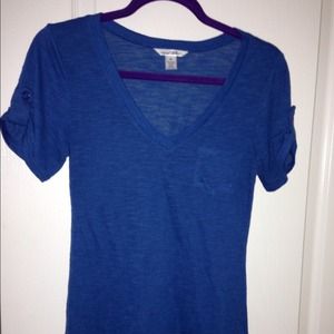 Blue Tunic V-neck Top