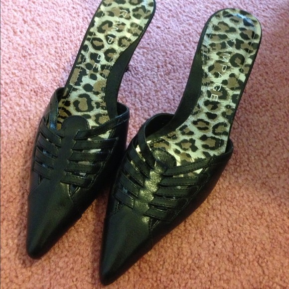 Black Slip on high heel shoes