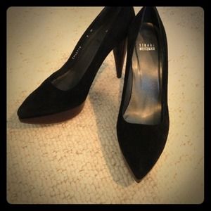 SOLD! Stuart Weitzman black suede heels