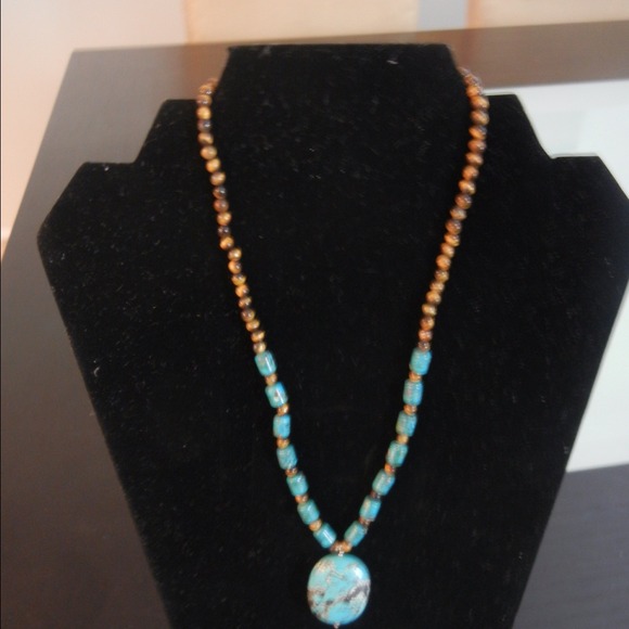 Turquoise and tiger eye necklace