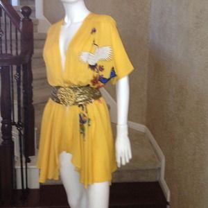 Yellow beaded top