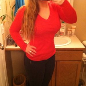 Long sleeved, V-neck shirt