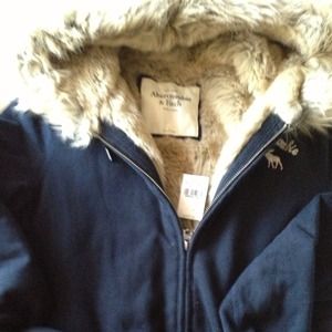 Abercrombie blue hooded zipped sweatshirt