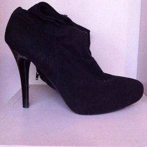 Swede thigh high boots