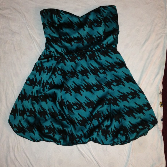 Teal & Black Dress