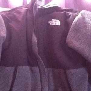Grey and black north face