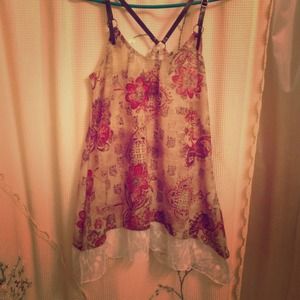 Daytrio blouse/tank top with lace