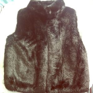 Black Faux Fur Vest