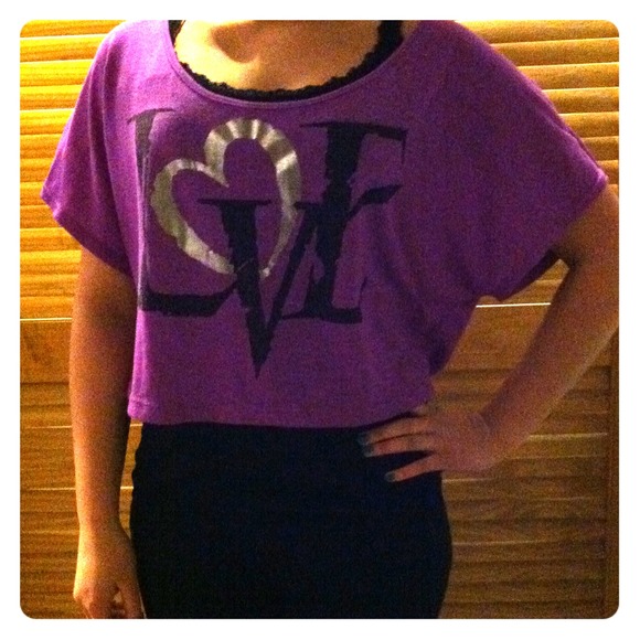 ~Purple "Love" crop-top~