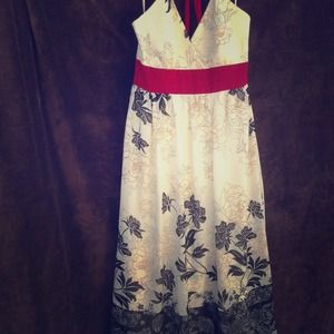 Halter red, black, white dress