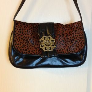 ❌SOLD❌Kate Landry leather&animal hair purse!