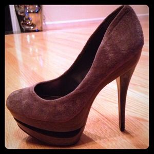 Jessica Simpson platform heels grey suede size 6