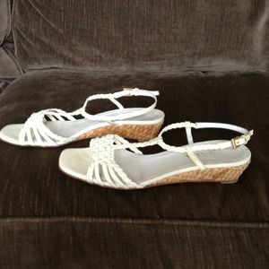 PRADA Basket Weave Wedge Sandal