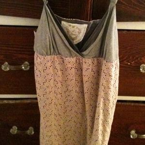 Knitted dove eyelet dress