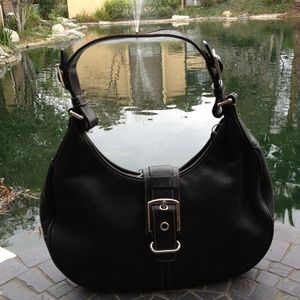 Coach black leather hobo purse