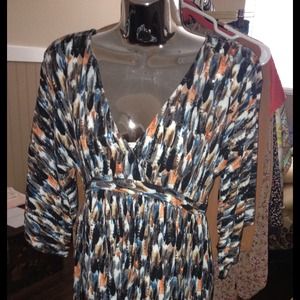 Zara dolly printed dress V neck size M