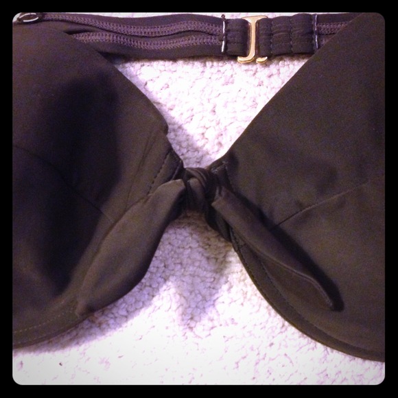 Chocolate brown bathing suit top w/ gold fixtures