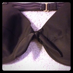 Chocolate brown bathing suit top w/ gold fixtures