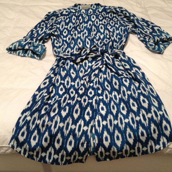 Button front, tie at the waist dress