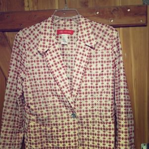 Ann Klein cotton cross stitch blazer