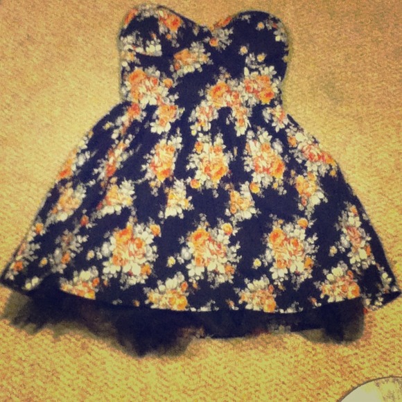 RESERVED!! Floral Strapless Dress