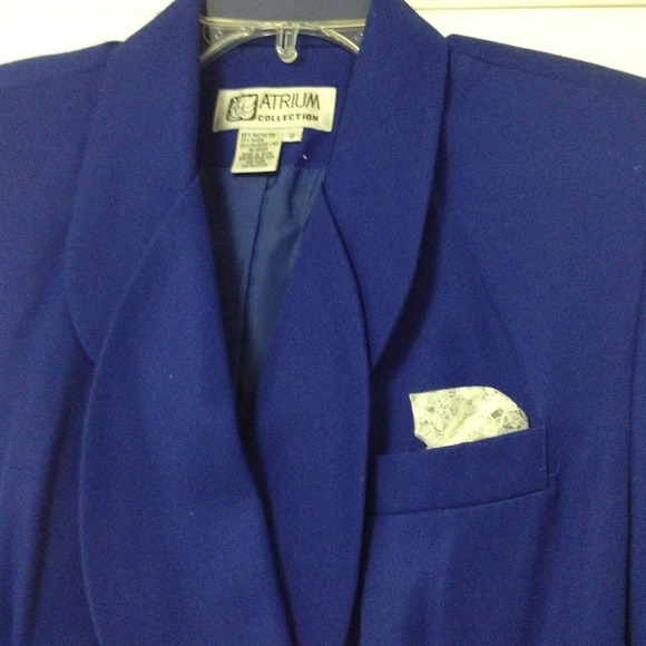 Vintage Bright Blue Business Dress - Picture 4 of 4