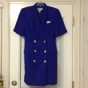 Vintage Bright Blue Business Dress