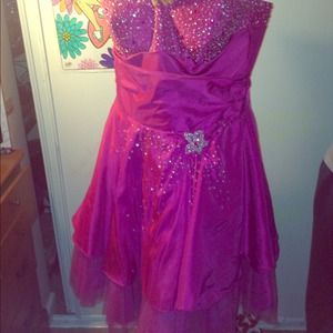 Fuchsia short prom dress