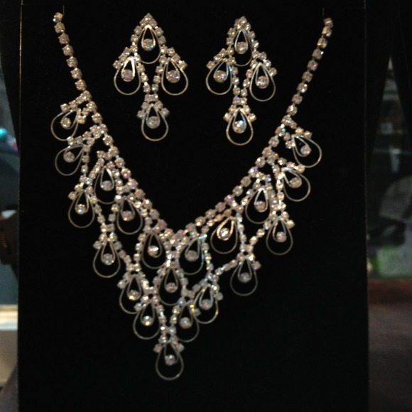 Christina collection Jewelry Rhinestone Necklace And Earrings Poshmark