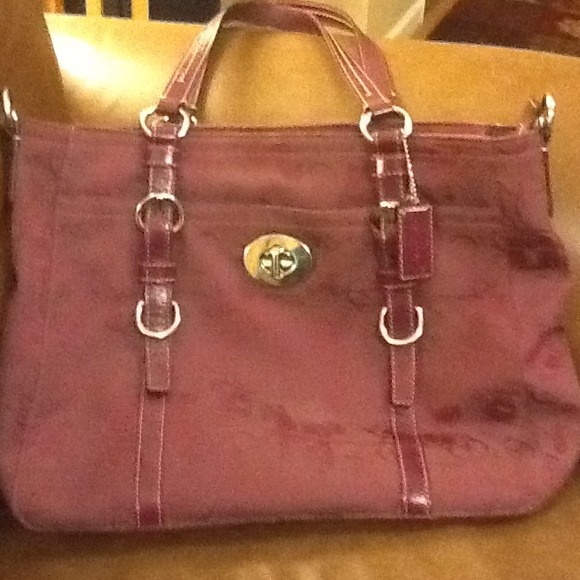 Coach Handbags - Authentic Coach plum canvas carriage bag