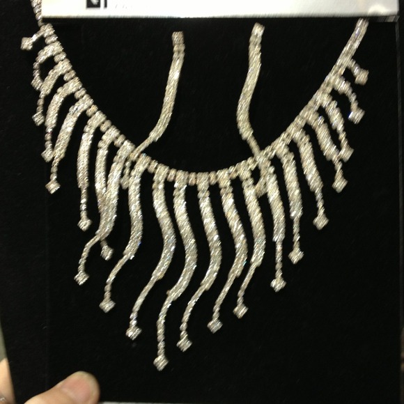 Rhinestone necklace and earrings
