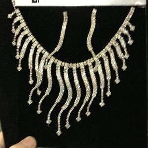 Rhinestone necklace and earrings