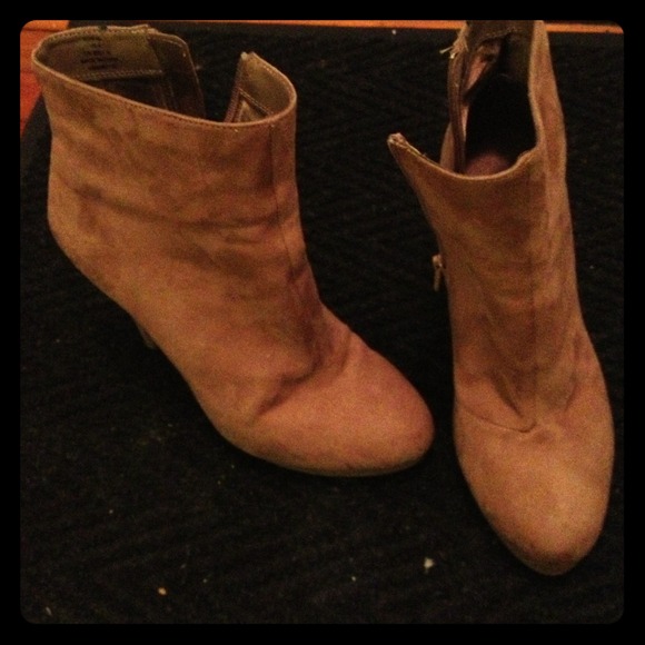 H&M Nude Suede High-Heel Booties