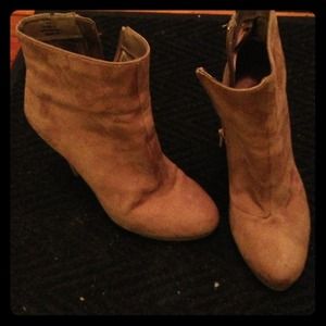 H&M Nude Suede High-Heel Booties