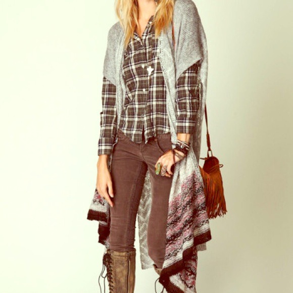 Fairisle Border Wrap Sweater