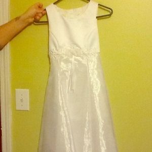 White dress for children.
