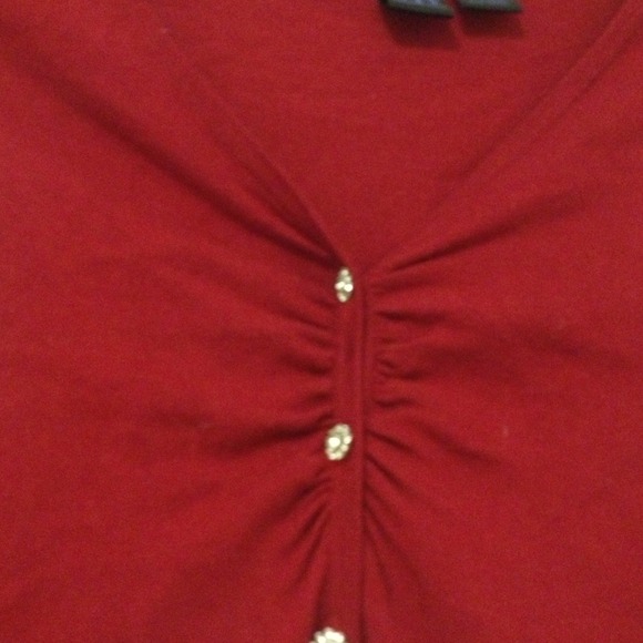 Red Cardigan Sparkle Buttons - Picture 3 of 4