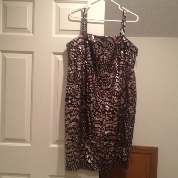 Sleeveless black and metallic dress