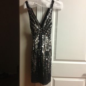 Black knee length cocktail dress
