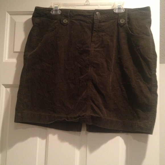 Olive green corduroy skirt