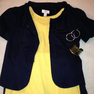 Loft, size zero navy cropped jacket.