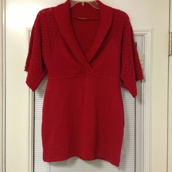 Red wrap top sweater - Picture 1 of 3