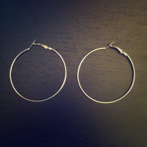 Medium silver hoop earrings