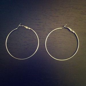 Medium silver hoop earrings
