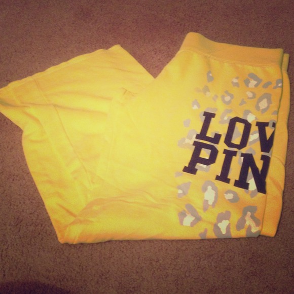 Yellow PINK Sweatpants! VS