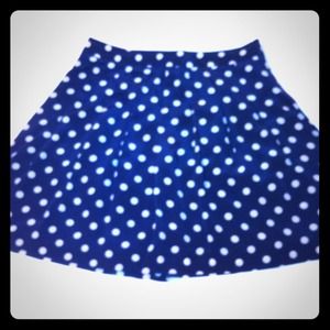 J Crew navy and white polka dot skirt, size 4