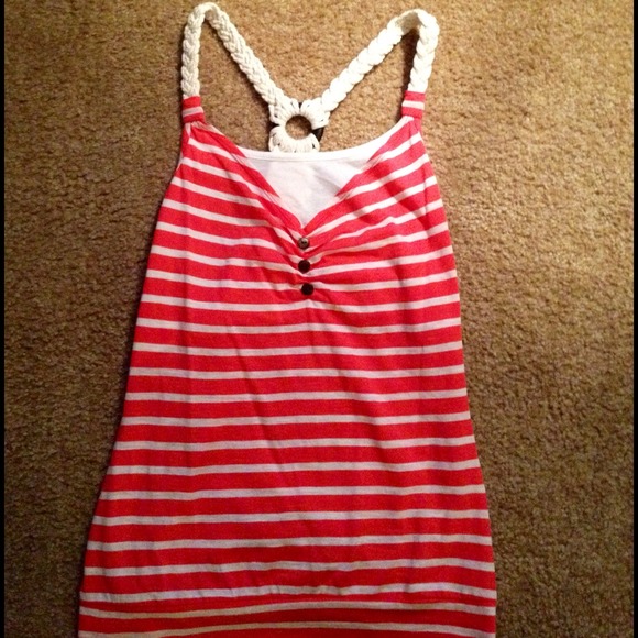 Pink and white striped tank❌SOLD❌