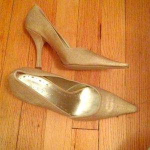 ON HOLD!! BCBG gold heels