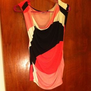 Pink and black stretch top